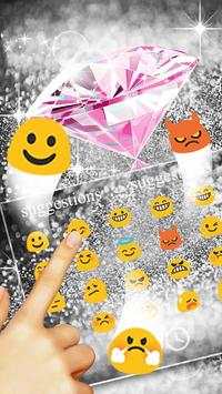 Pink Silver Diamond Keyboard Theme screenshot 5