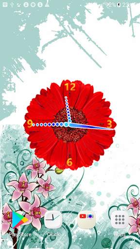 Flowers Clock Live wallpaper screenshot 1