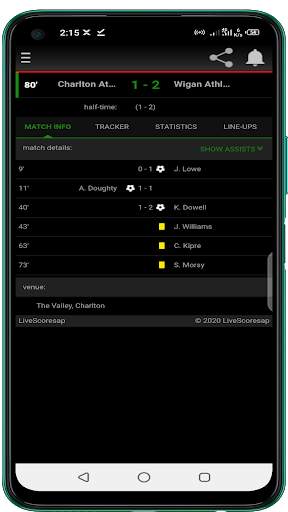 LiveScores App 1 تصوير الشاشة