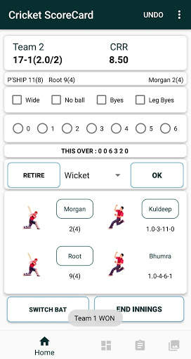 Cricket Scorecard स्क्रीनशॉट 1