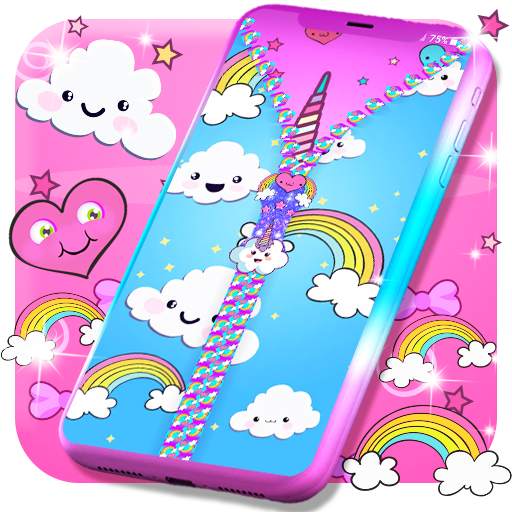 Kawaii zipper lock screen 6.5