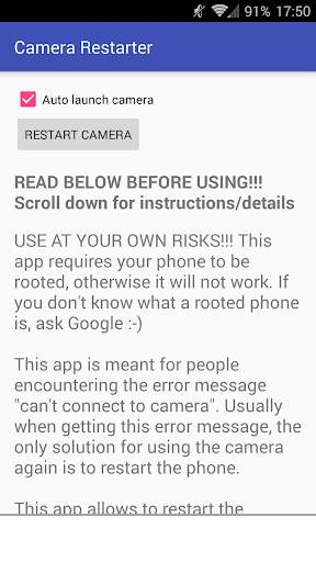Camera Restarter screenshot 1