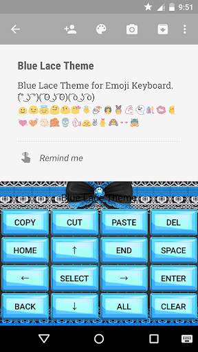 Blue Lace Emoji Keyboard Theme screenshot 3