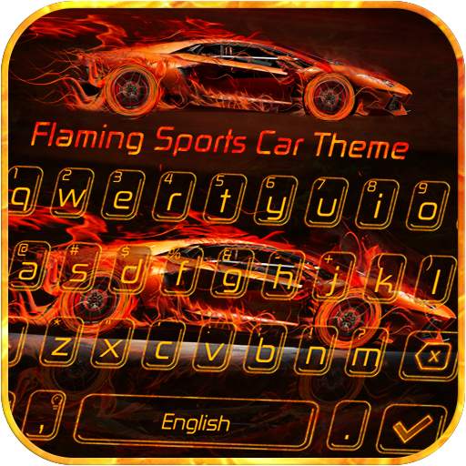 Flaming Sports Car Keyboard Theme 10001003