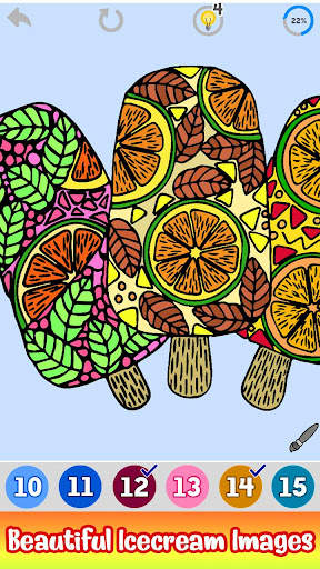 Ice Cream Paint by Numbers - Food Coloring Pages 5 تصوير الشاشة