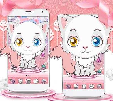 Special Blue Eye White Cat Theme screenshot 3