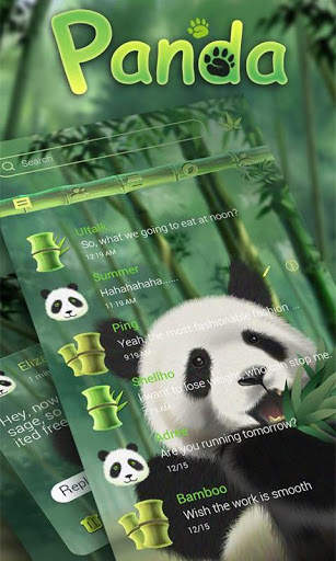 (FREE) GO SMS PANDA THEME 1 تصوير الشاشة