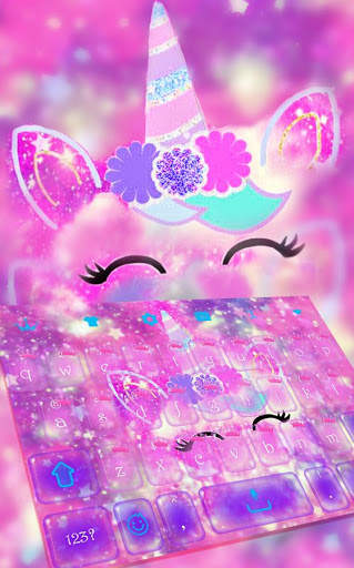 Unicorn Smile keyboard theme screenshot 1