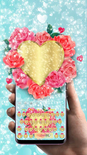 Sparkling Heart Flower Keyboard screenshot 2
