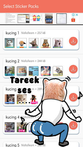 Kucing Lucu Stiker - WAStickerApps screenshot 1