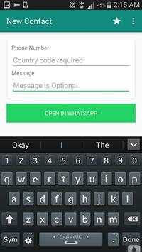 New Contact for WhatsApp screenshot 1