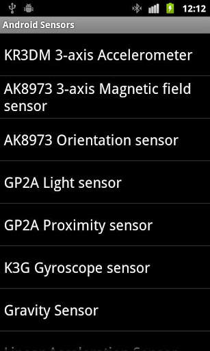 Sensors of Android screenshot 1
