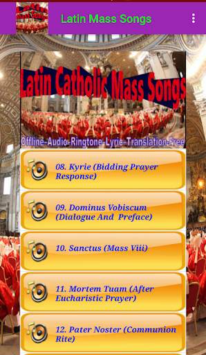 Latin Catholic Mass Songs | Lyric   Ringtone screenshot 2