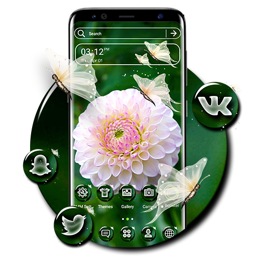 White Dahlia Launcher Theme icon