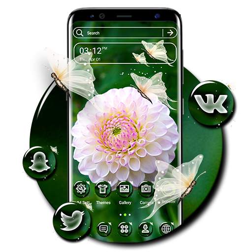 White Dahlia Launcher Theme 1.0