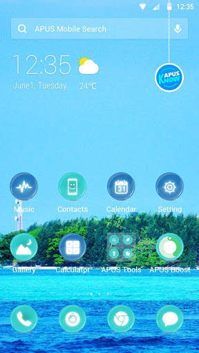 Summer sea cool round icon -APUS Launcher theme screenshot 1