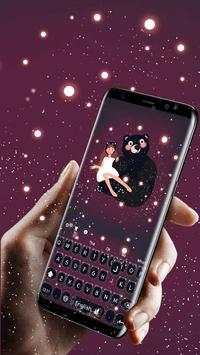 Girl and black bear keyboard theme screenshot 2