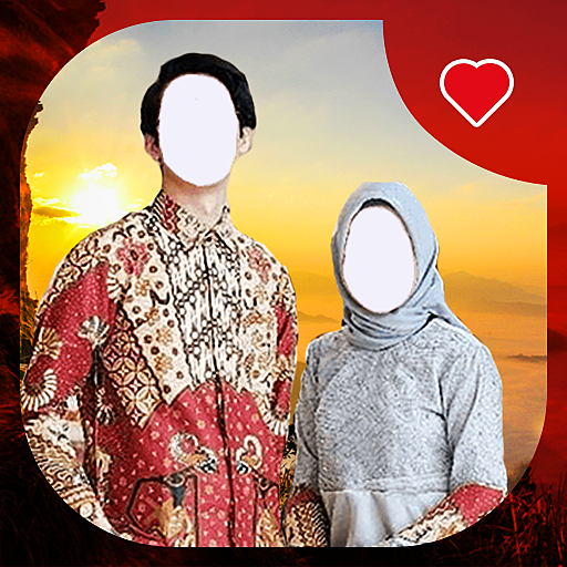 Hijab Batik Couple Photo Frame icon
