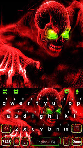 Latar Belakang Keyboard Scary Zombie Skull screenshot 5