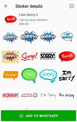 I am sorry stickers for WhatsApp - WAStickerApps screenshot 5