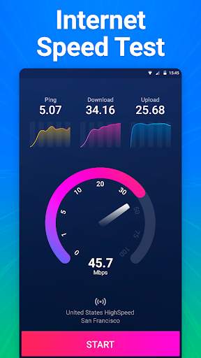 Internet speed test screenshot 1