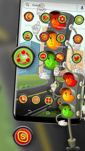 Cartoonist Red Light Launcher Theme screenshot 3