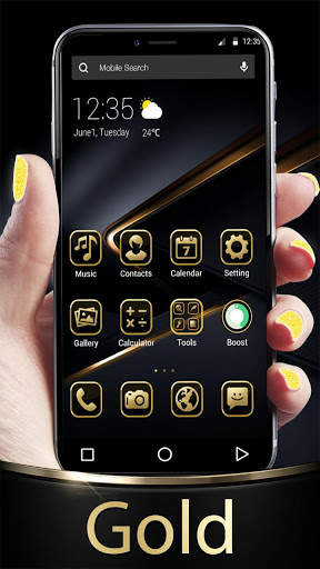 Black Gold APUS Launcher Theme screenshot 1