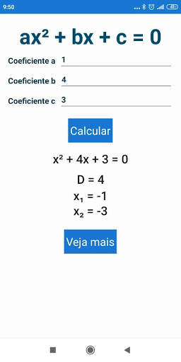 Equação quadrática screenshot 1