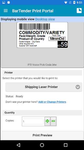 BarTender Print Portal App screenshot 3