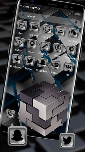 3D Black Cube Theme स्क्रीनशॉट 4