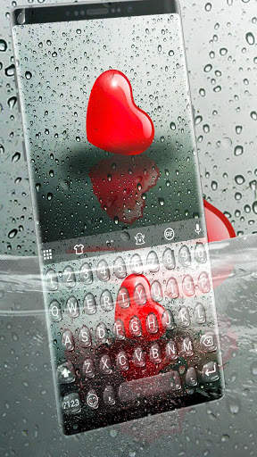 Droplet Heart Keyboard Theme स्क्रीनशॉट 1