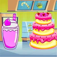 Pancake and Milkshake competing eating challege. logo