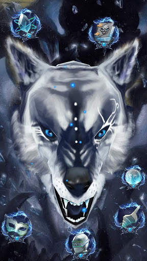 3D White ice wolf theme screenshot 1