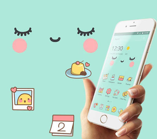 Tema Biru Lucu Kartun Manis screenshot 4