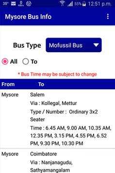 Mysore Bus Info screenshot 1