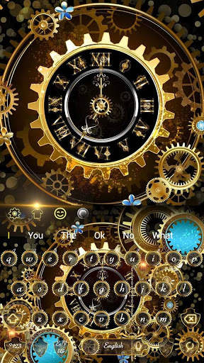 Luxury Silver Cogwheel Keyboard screenshot 4