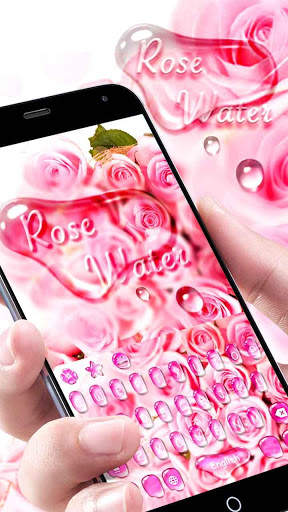 Pink Rose Flower Drops Theme 3 تصوير الشاشة