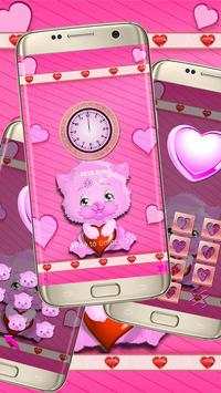 Pink Kitten Locker Theme 4 تصوير الشاشة
