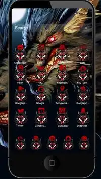 Dark Wolf Theme Monster Background  Red-eyed wolf скриншот 2