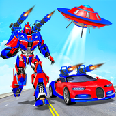 Flying Robot Car Games - Robot Shooting Games 2020 icon