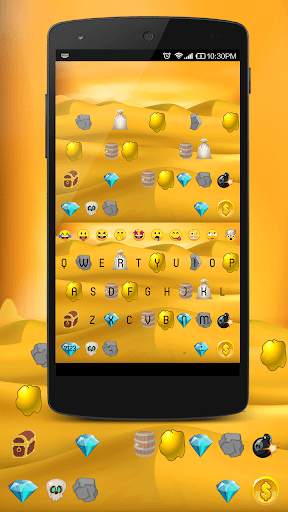 Emoji Keyboard - Gold Mine स्क्रीनशॉट 1