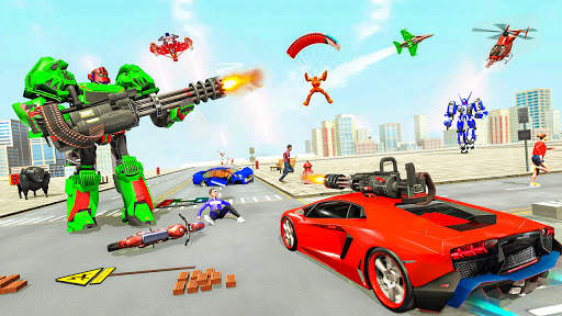 Angry Bull City Attack :Robot Shooting Game Free screenshot 2
