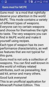 Guns mod for MCPE screenshot 1