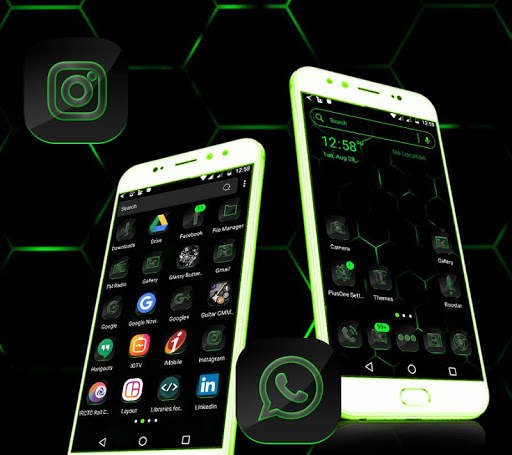 Cool Neon Green Launcher Theme screenshot 2