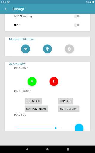 Toggle Track-cam mic Access dots as iOS14/GPS/Wifi screenshot 12