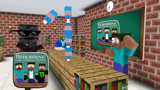Herobrine Monster School Mod for Minecraft PE screenshot 3