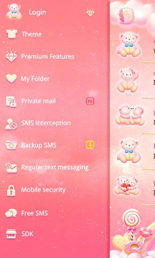 GO SMS Pro Bear Lovers Theme screenshot 4