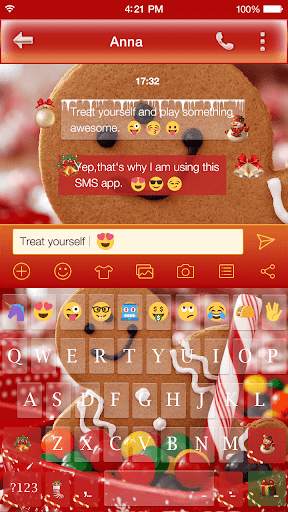 Christmas Emoji Keyboard Skin स्क्रीनशॉट 3