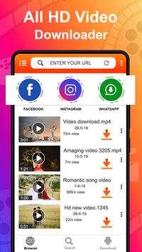 Video downloader - HD video download,save from net screenshot 1