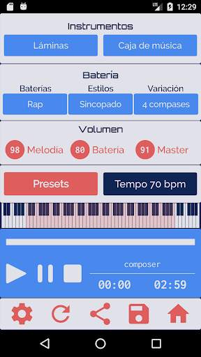 Compositor lite - Compositor musical algorítmico screenshot 9